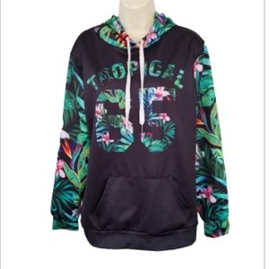 Cool Long Sleeve 3D Painted Tropicsl Unisex Hoodie Size M